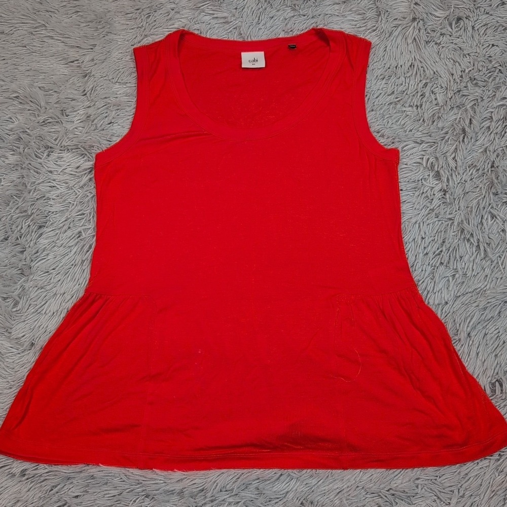 Cabi Shirt Womens XS Orange Sleeveless Top Lightweight Breathable Stretch Comfy